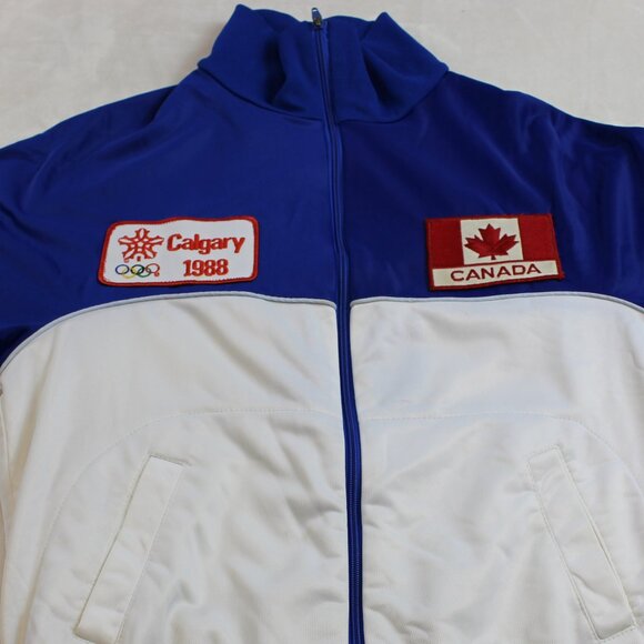 Vintage 1988 Canada Winter Olympics Zip Track Top (M) - Picture 4 of 8